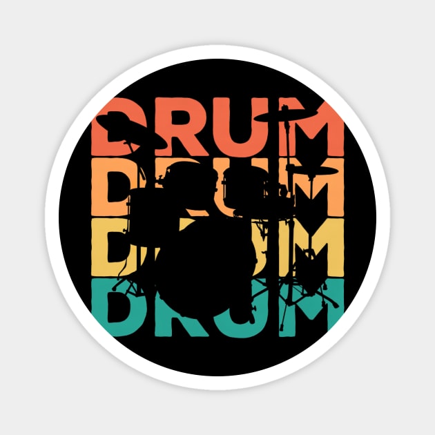 Retro Vintage Drums Gift for Drummers & Drummers Magnet by yangho